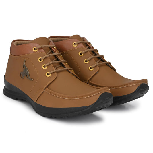 Styliscope  Synthetic Leather Lace Up Boot  Brown