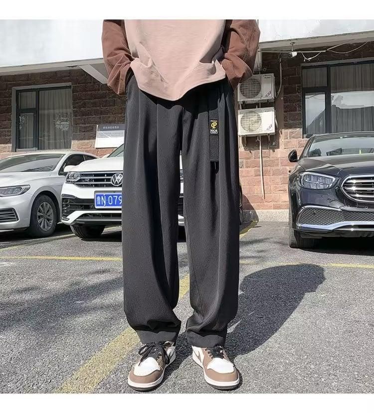 Styliscope Men's Loose Straight Wide Leg Casual Track Pant